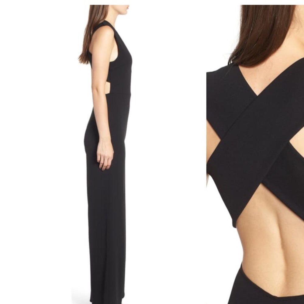 Nordstrom Cross-back Black Jumpsuit - Picture 2 of 8